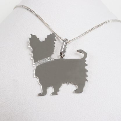 Серебряный кулон на цепочке «Yorkshire terrier»
