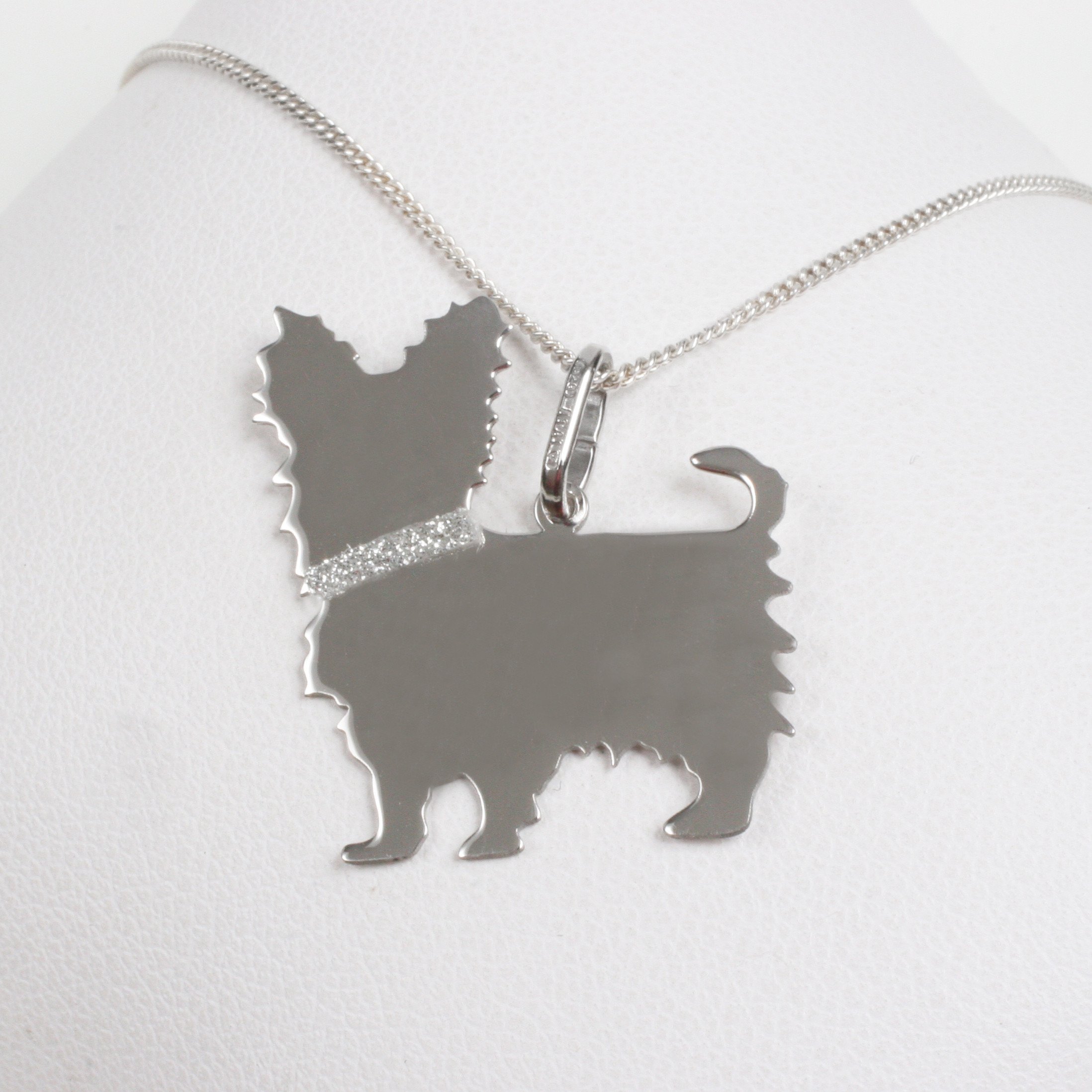 Серебряный кулон на цепочке «Yorkshire terrier»