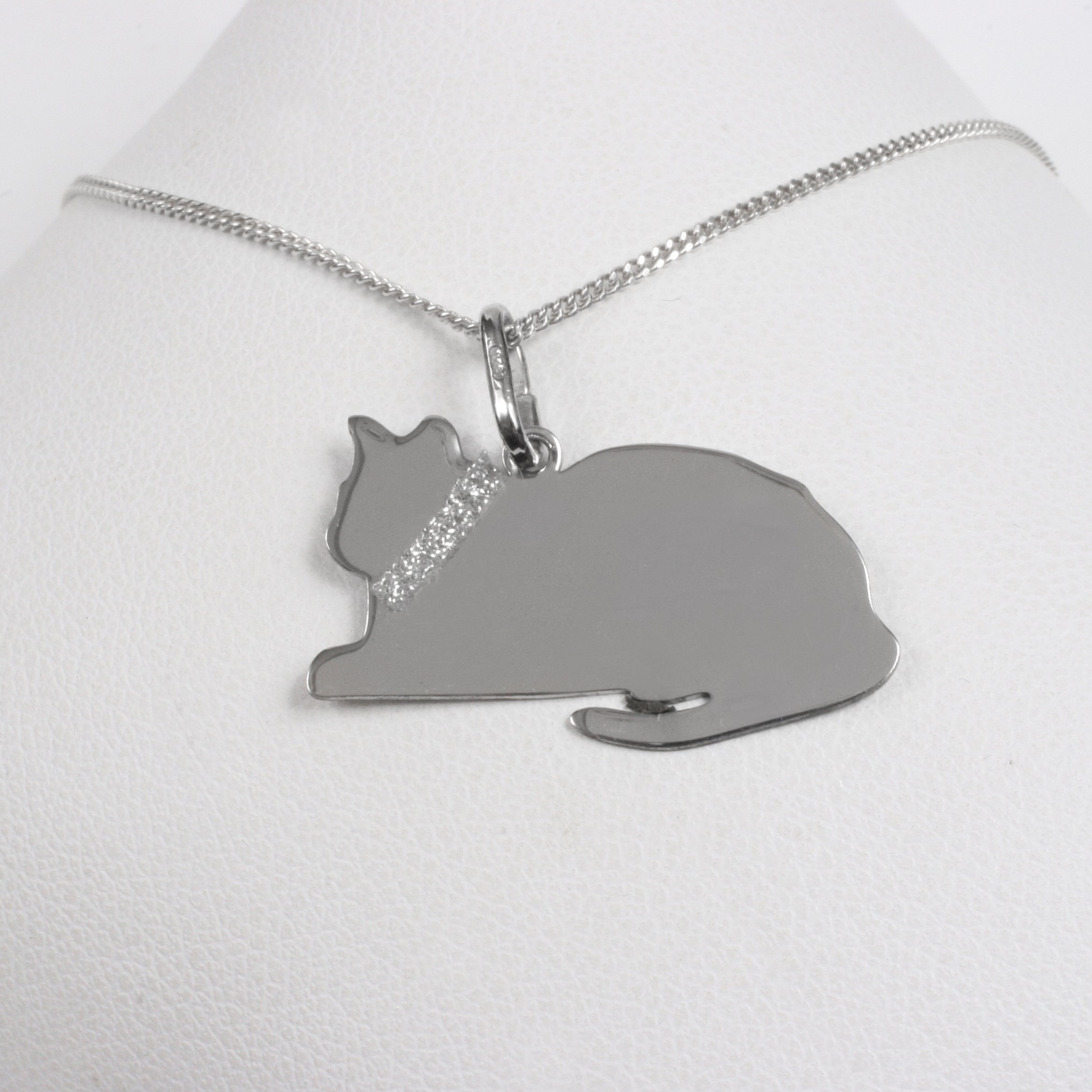 Silver necklace “Lazy Cat”
