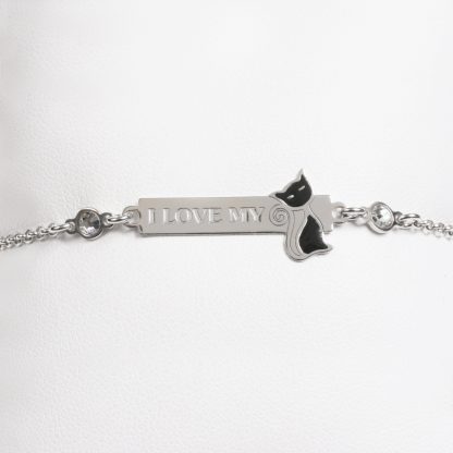 Silver bracelet “I love my cat”