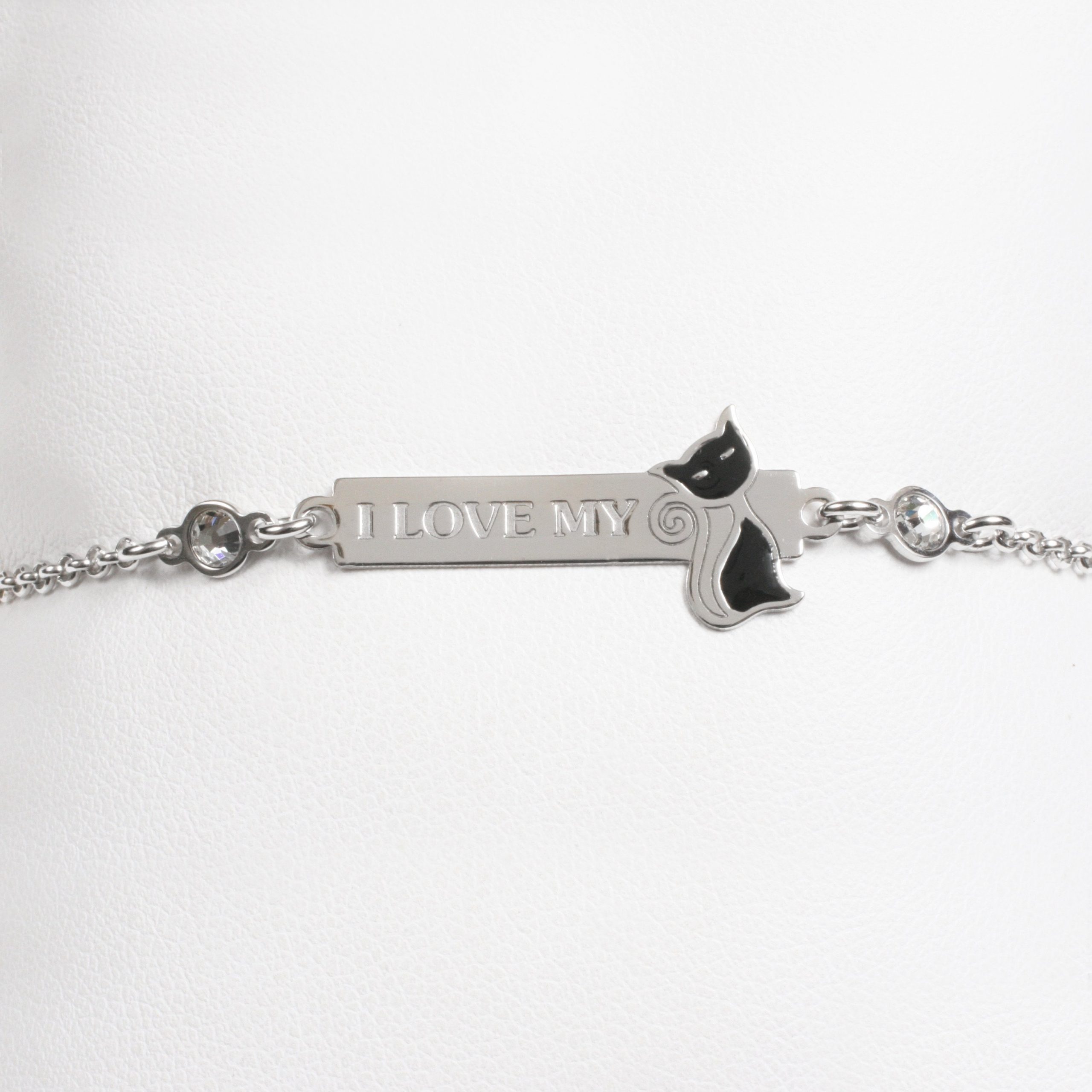 Silver bracelet “I love my cat”