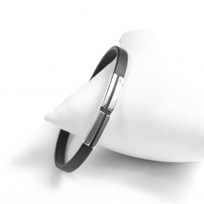 Браслет из натурального каучука с серебром