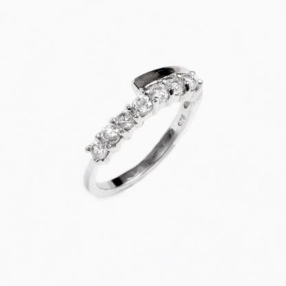 Silver ring with zircons