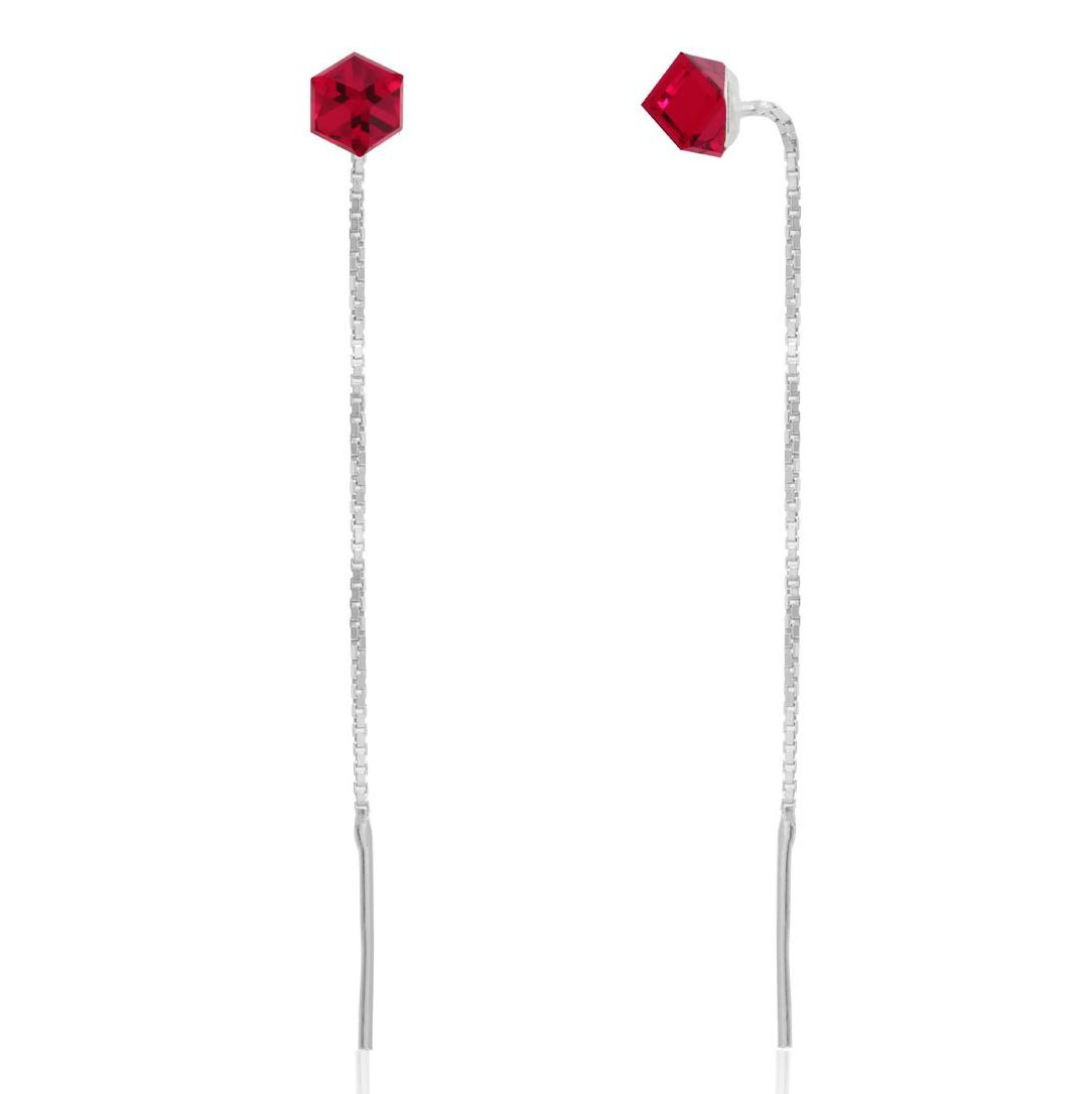 Серебряные серьги с кристаллами Swarovski «Rose»