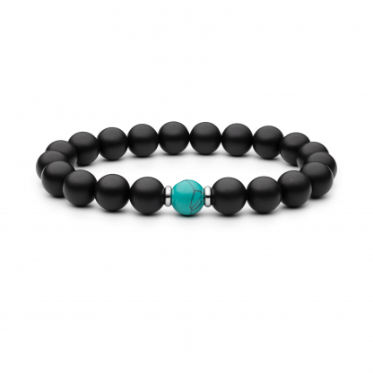 Браслет с ониксом и говлитом