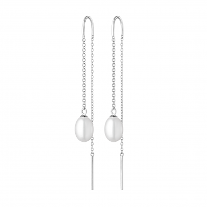 Silver earrings with pearls
