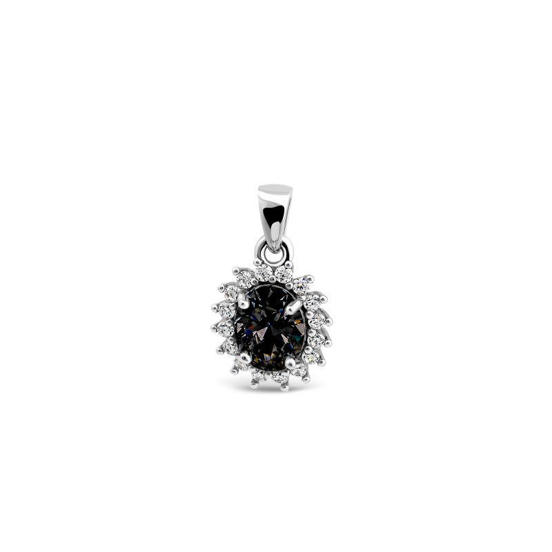 Silver pendant with zircons