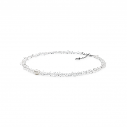 Rock crystal necklace with pearl