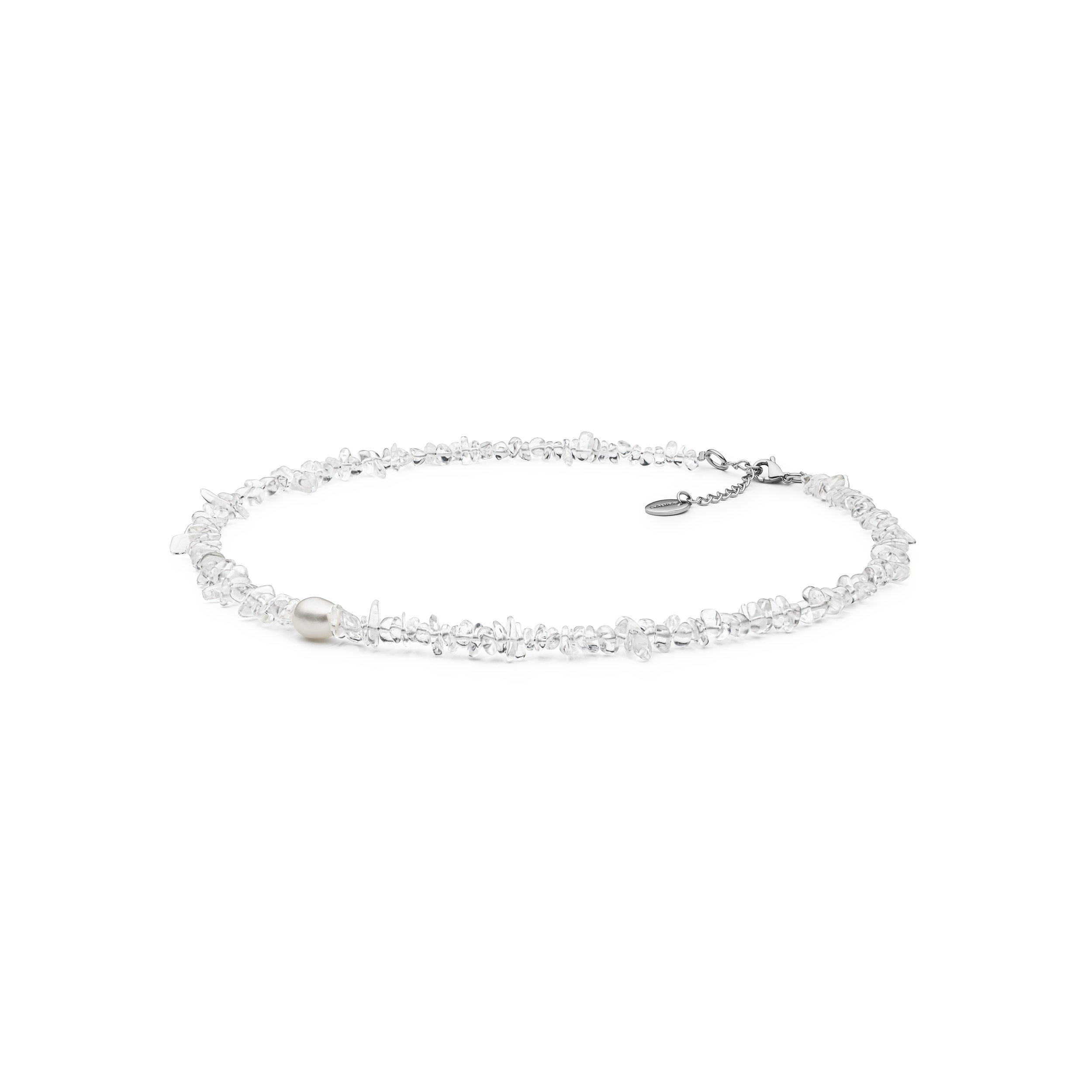 Rock crystal necklace with pearl