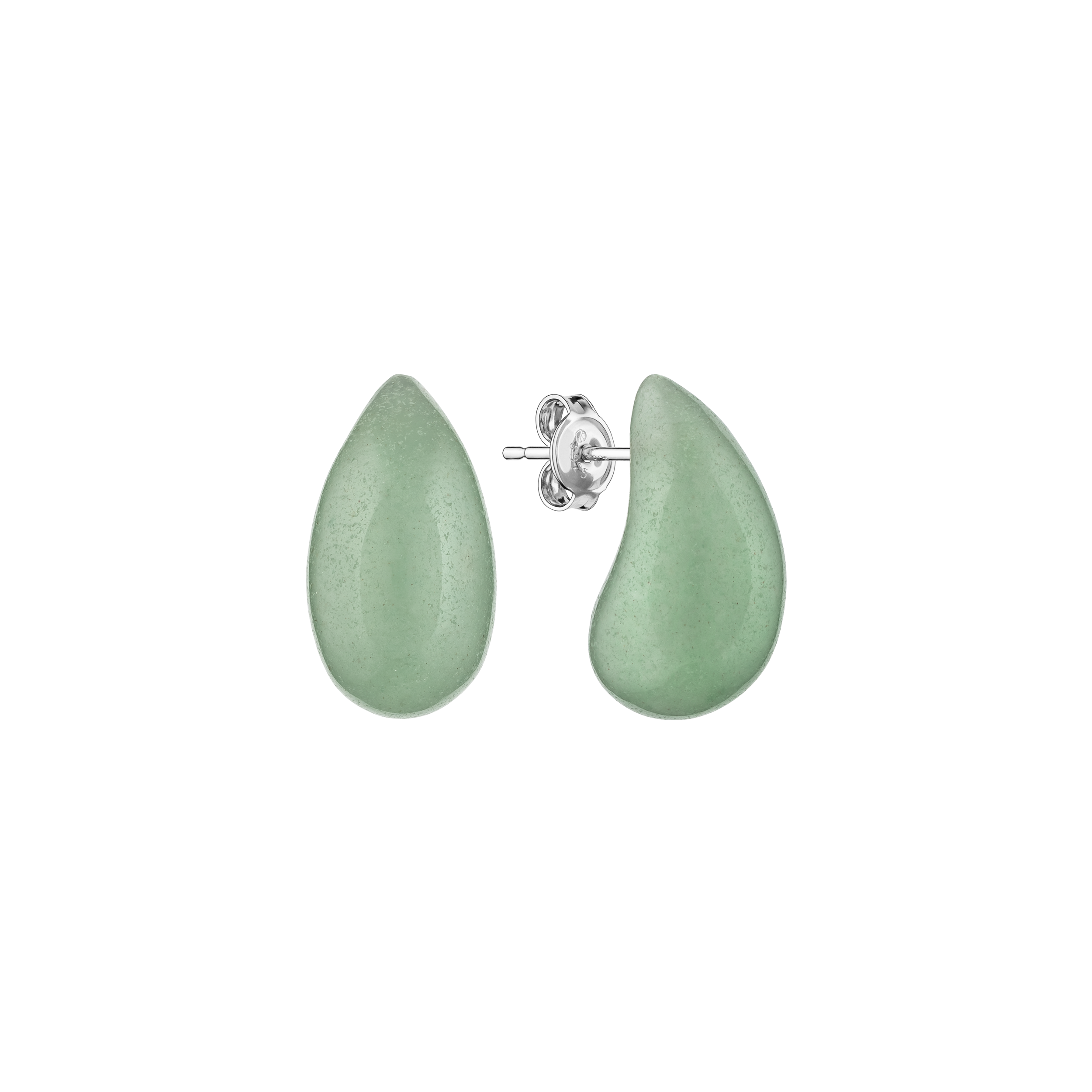 Earrings with nephrite