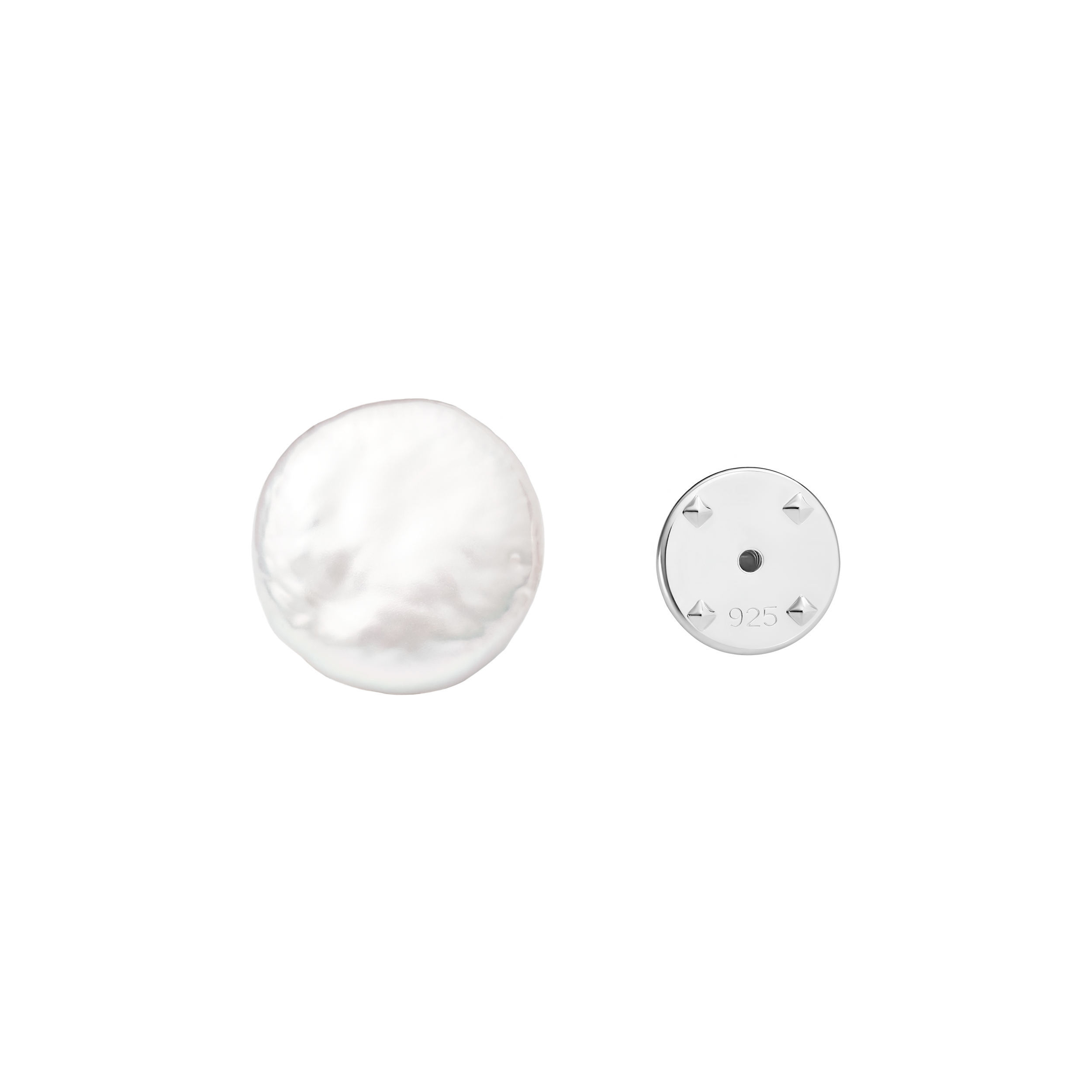 Silver brooch with pearl