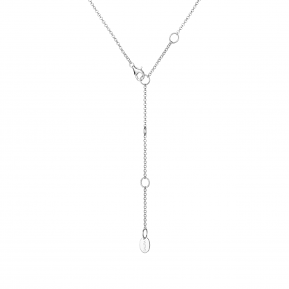 Silver necklace with pearl and zircon