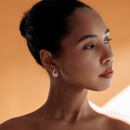 Gold plated earrings with pearls