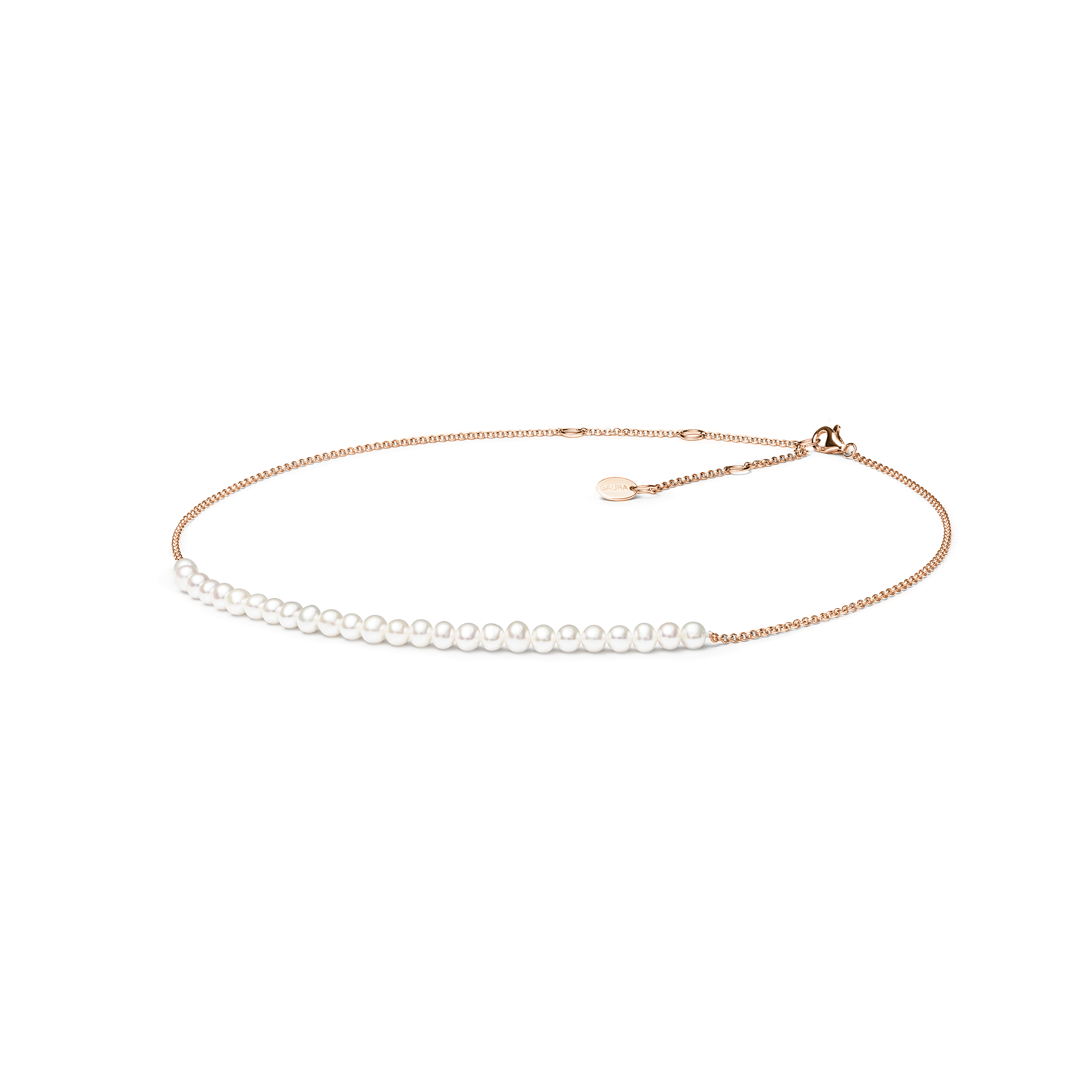 Gold plated necklace with pearls