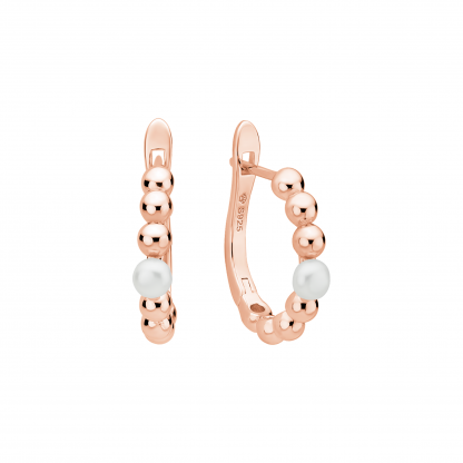 Gold plated earrings with pearls