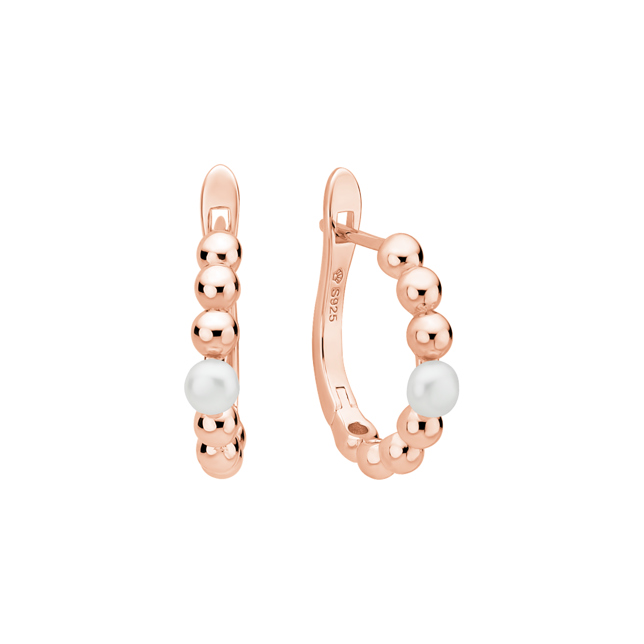 Gold plated earrings with pearls