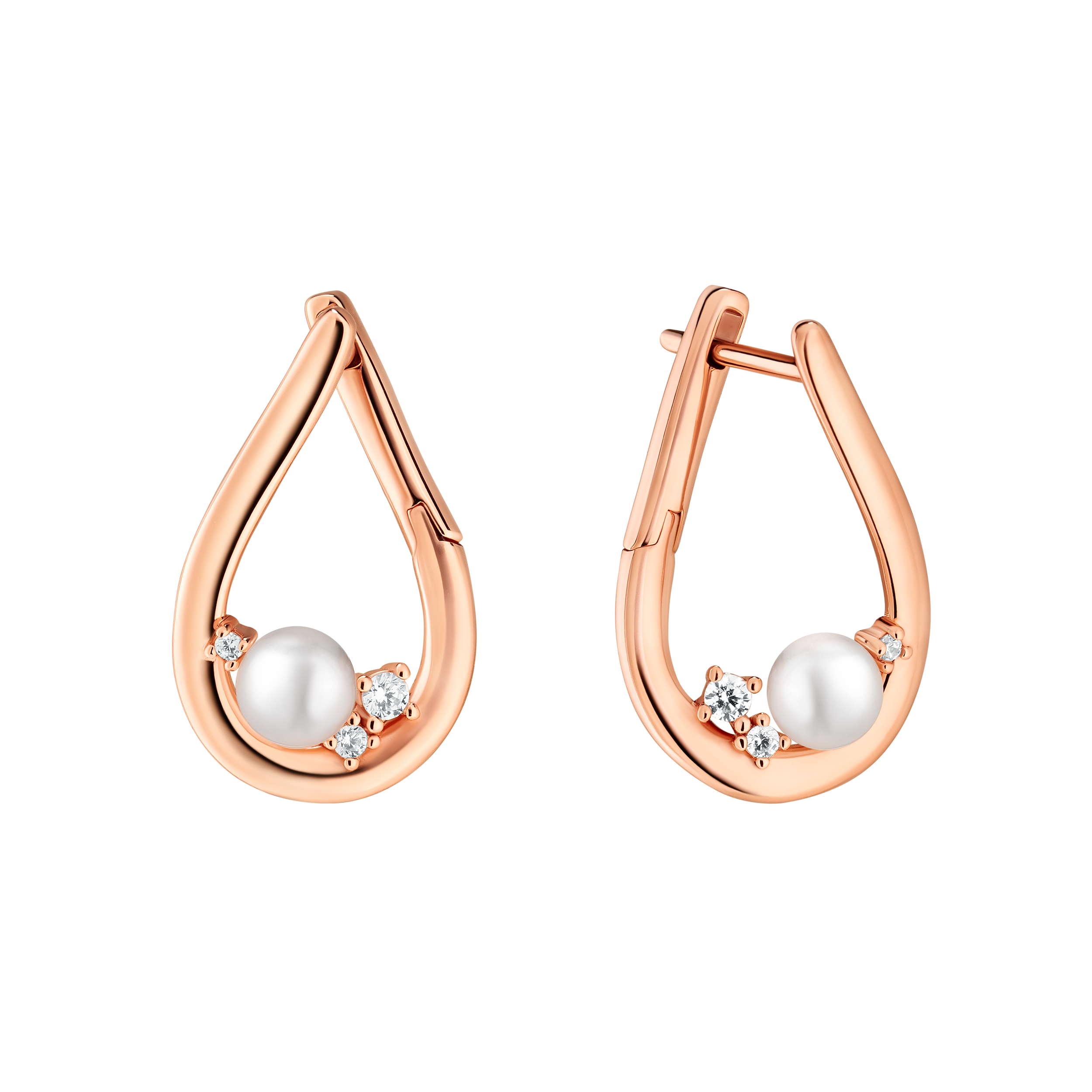 Gold plated earrings with pearls