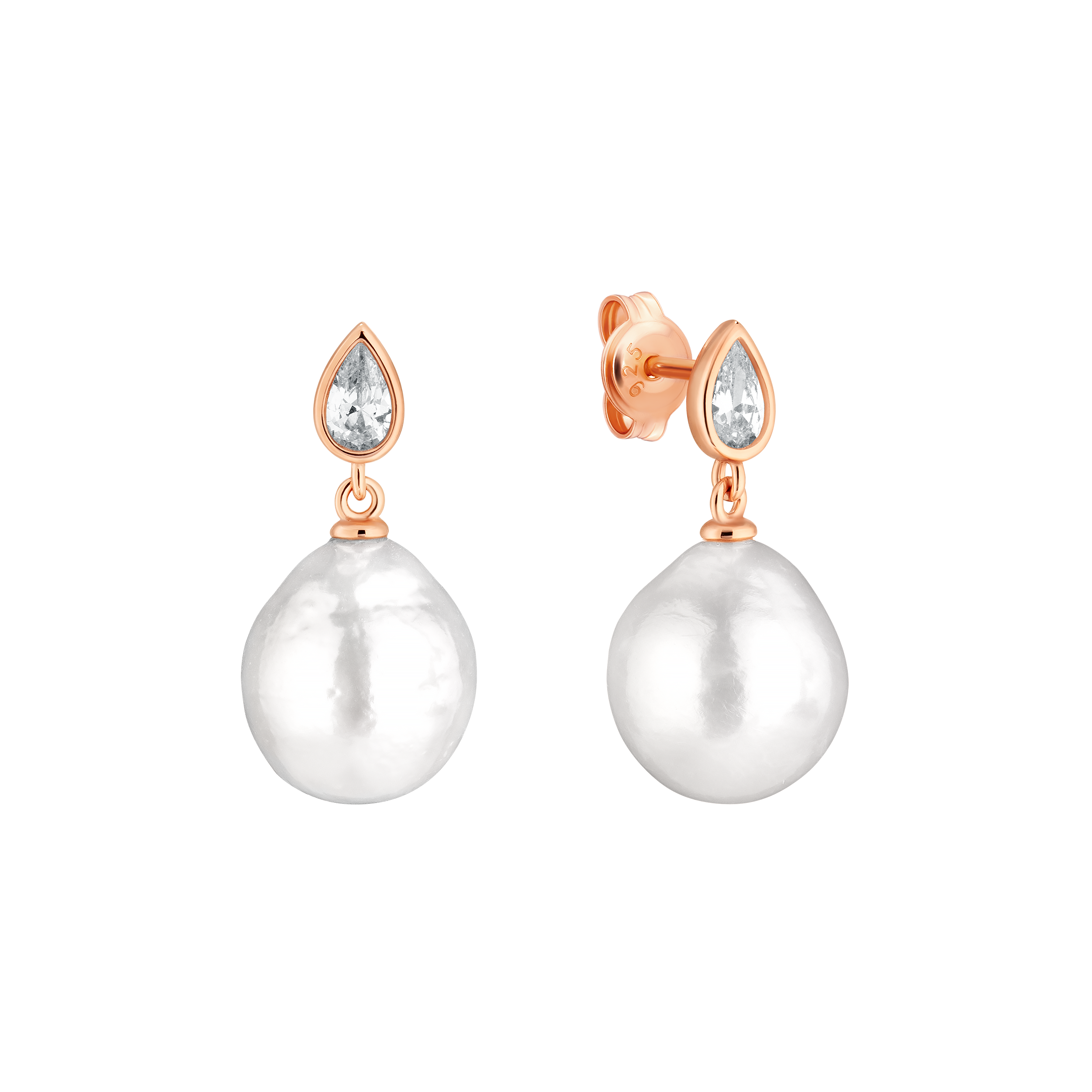 Gold plated earrings with pearls