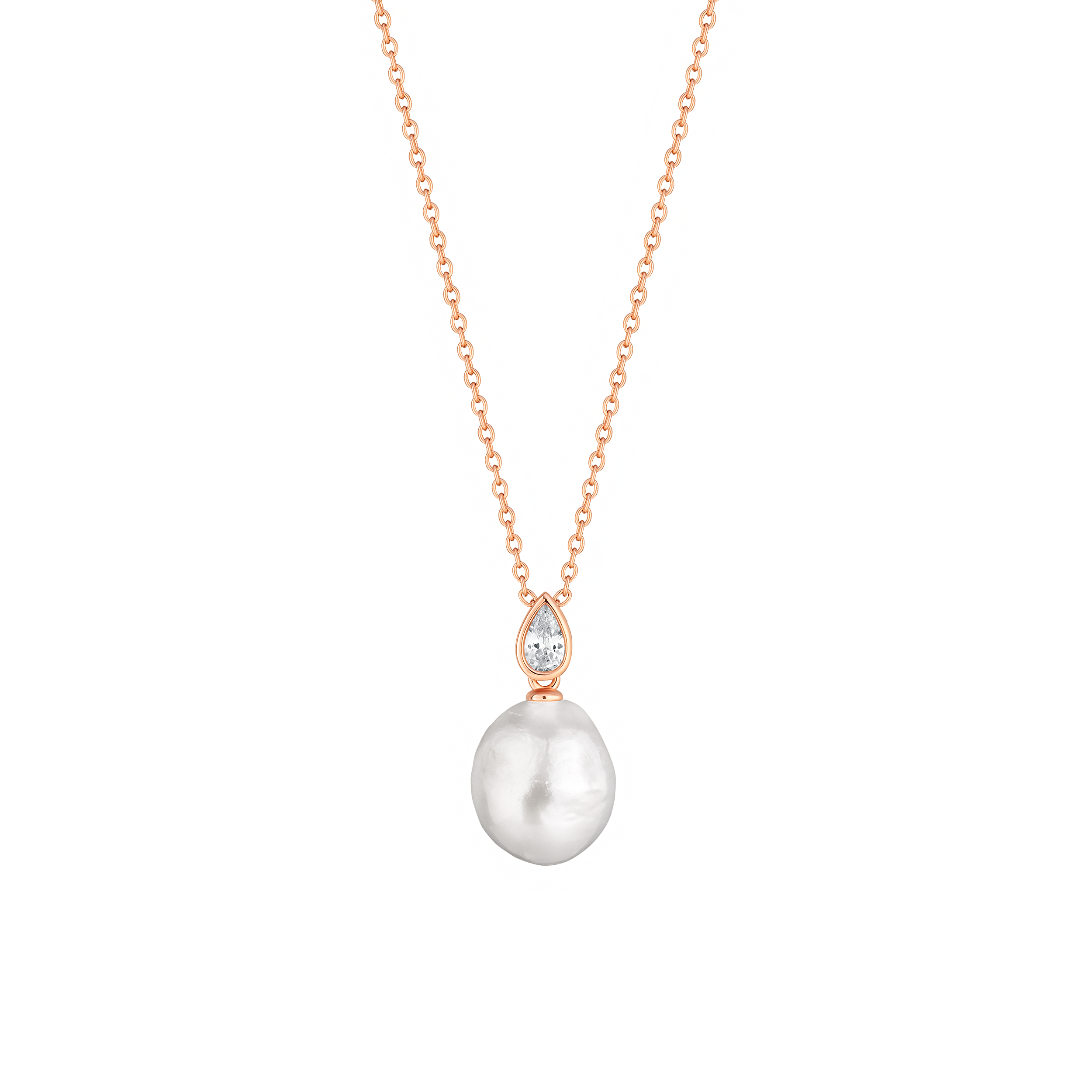 Gold plated necklace with pearl