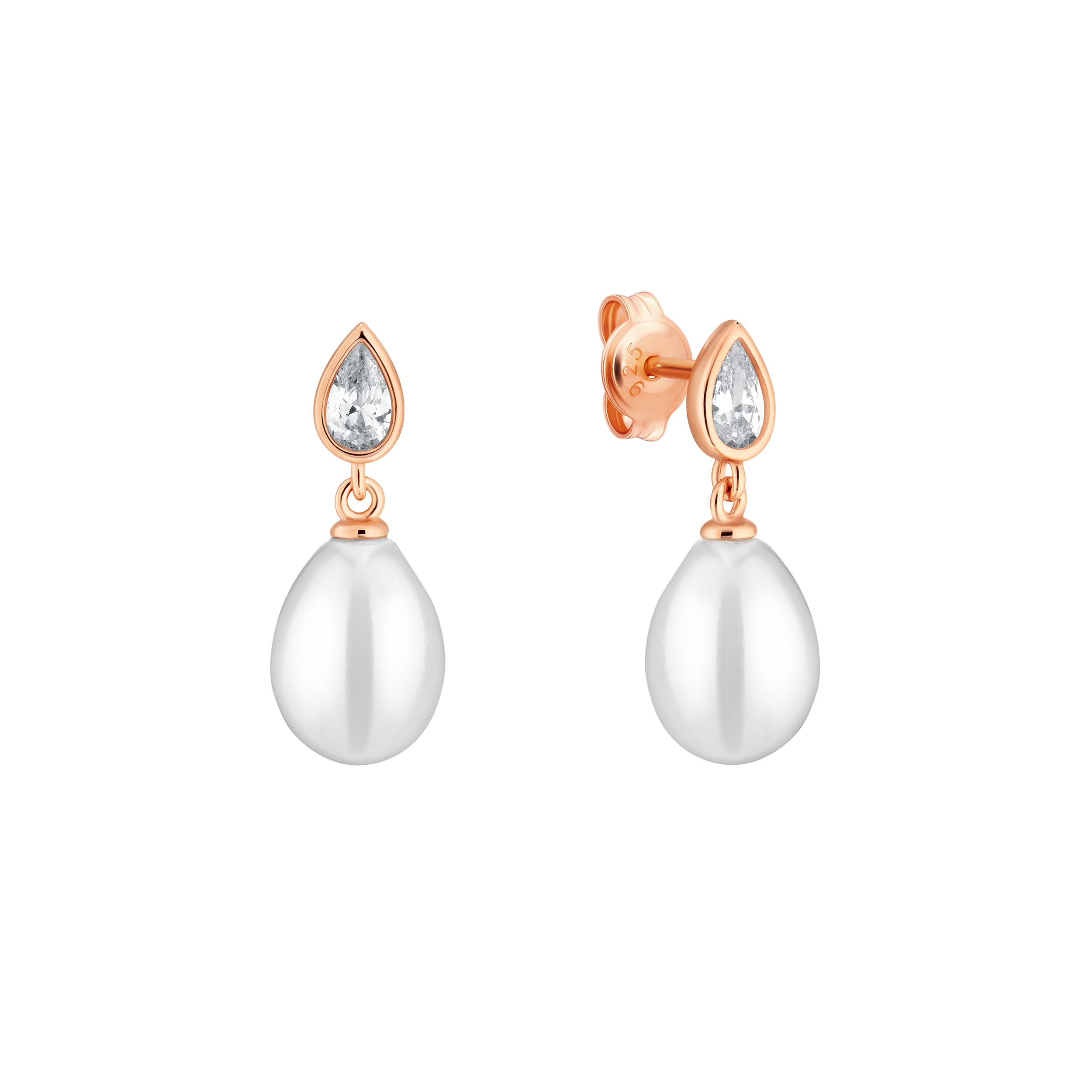 Gold plated earrings with pearls