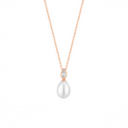 Gold plated necklace with pearl