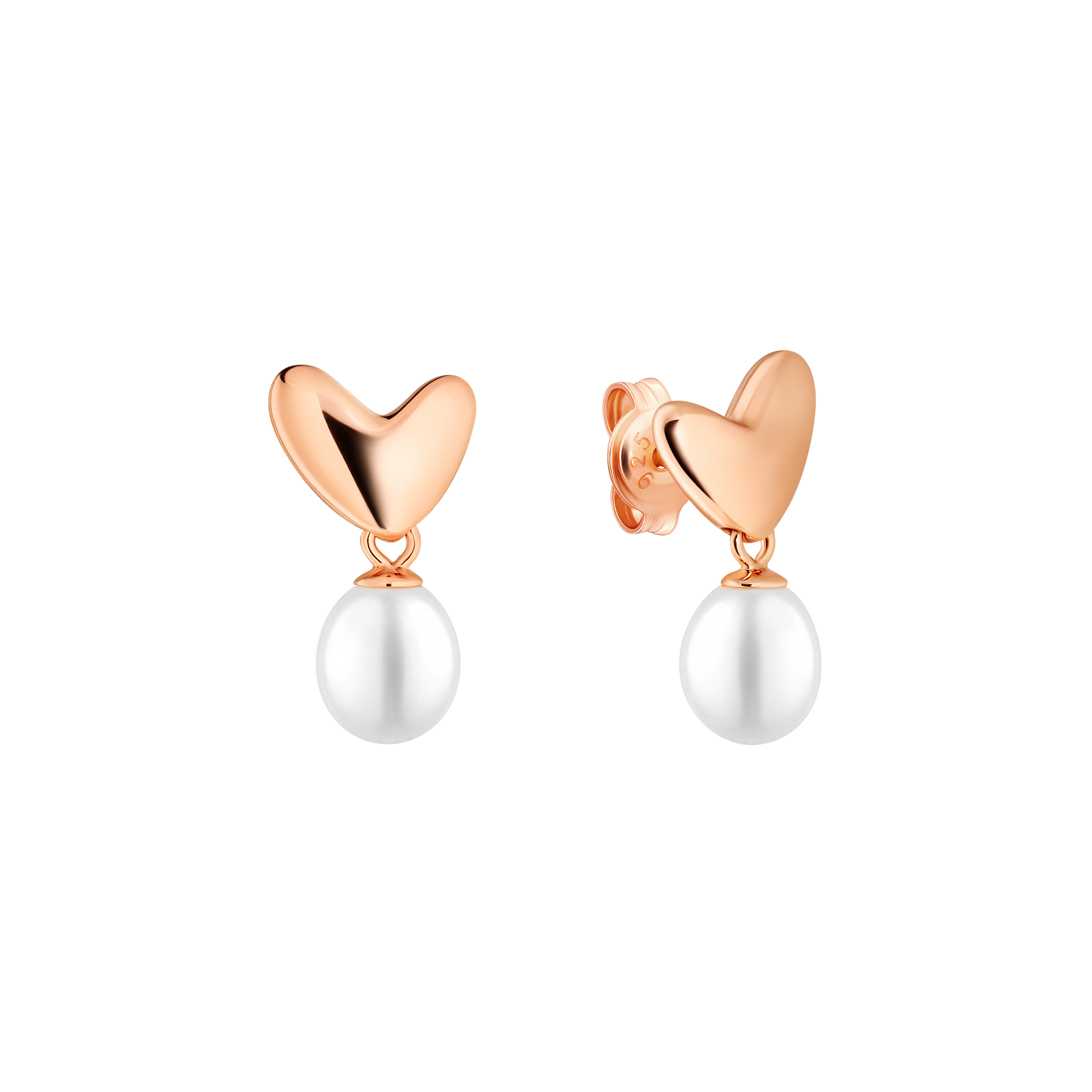 Gold plated earrings with pearls