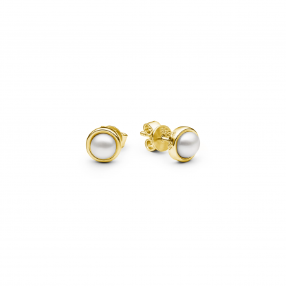 Gold plated earrings with pearls