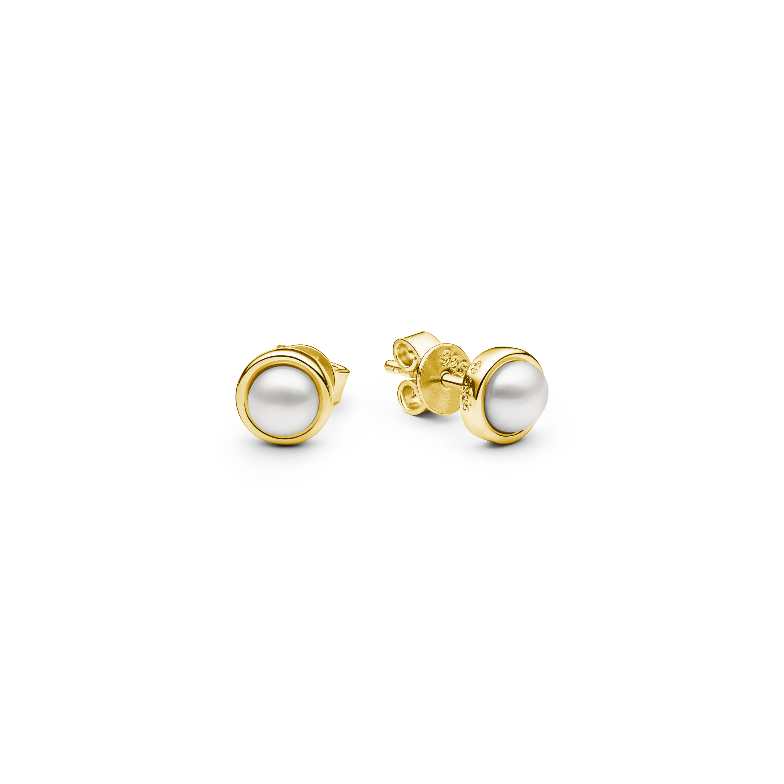Gold plated earrings with pearls